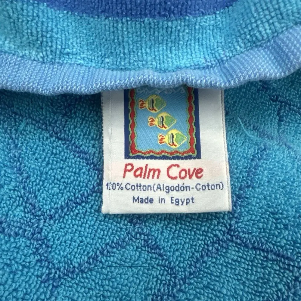 Vintage Palm Cove XL Beach Towel Fish Design Nautical 80s